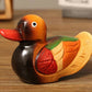 2 PCS Unique Wooden Duck Sculptures, These handmade Decor Model Ducks makes great gifts, office bookshelf displays or even as lawn and garden figurines.