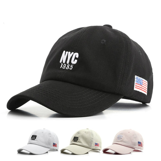 NYC Cotton Baseball Cap, Sports Sun Hats Fashion. NYC Embroidered Caps
