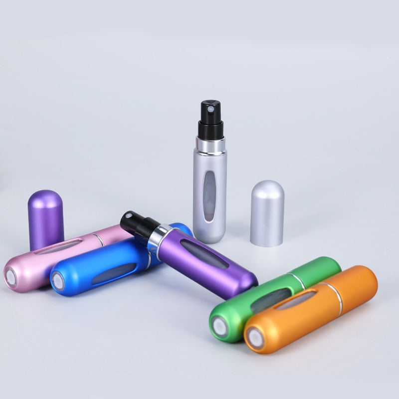 5ml Perfume Portable Liquid Container For Perfume. Mini Aluminum Spray Bottle  Refillable For Traveling
