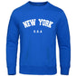 NEW YORK City Casual Comfortable Sportswear; Fleece Pullovers Streetwear; Oversized Warm Men's Sweatshirt