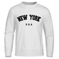 NEW YORK City Casual Comfortable Sportswear; Fleece Pullovers Streetwear; Oversized Warm Men's Sweatshirt